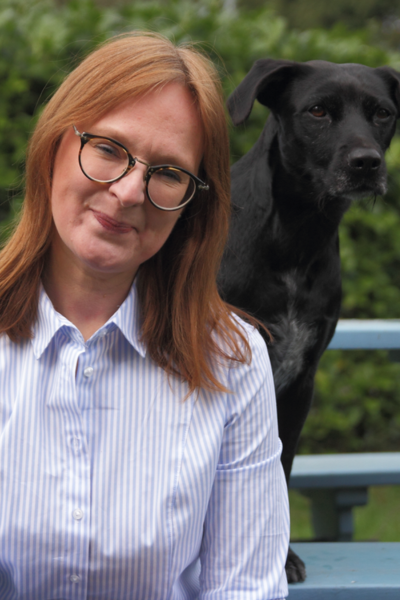 Jane Smith with Aggie the dog